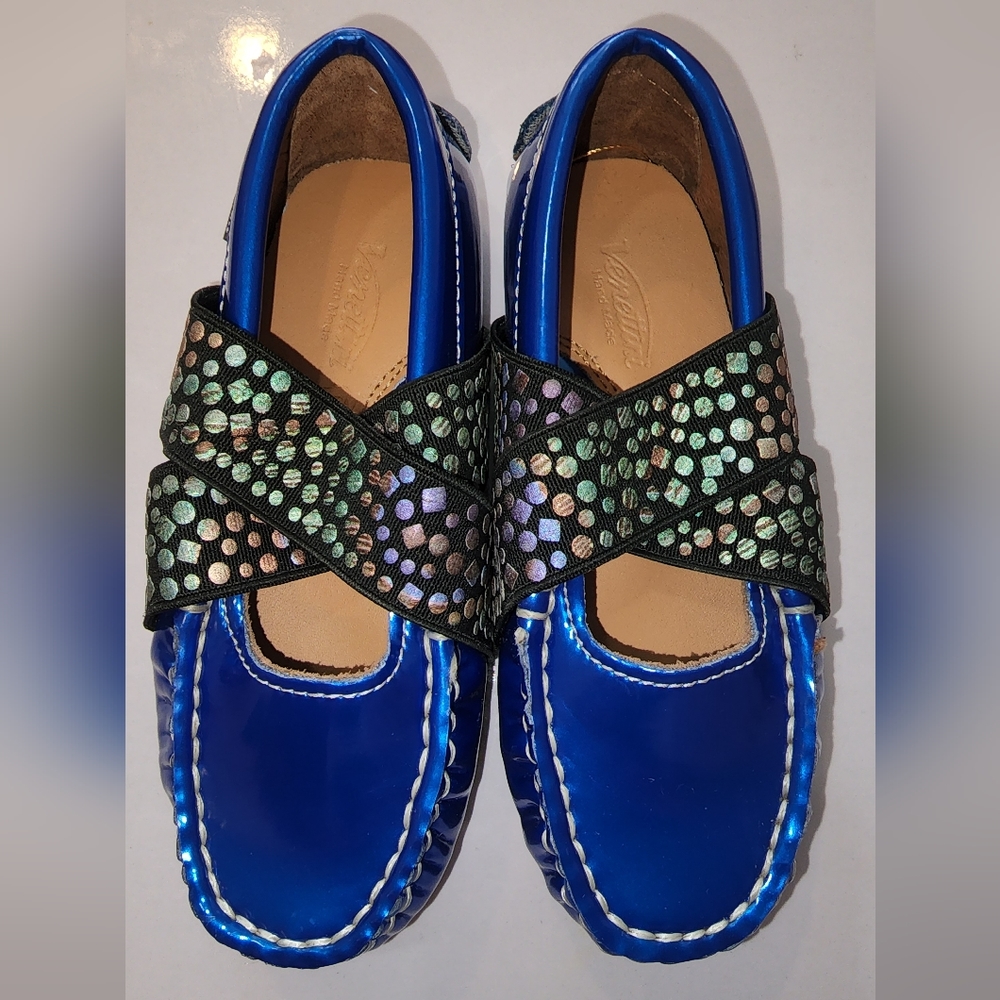 Venettini  Blue Toddler Shoes for little girls size 24. Brand new never used.